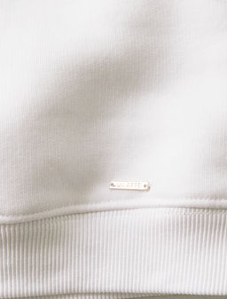 VILATTE / Свитшот из теплого футера-трехнитки с принтом фольгой для девочки  фото 3