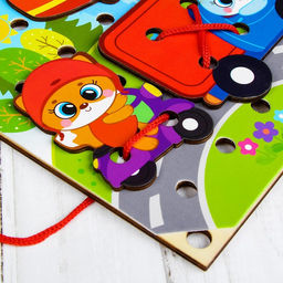 Деревянная игрушка-шнуровка Транспорт - Лесная мастерская фото 5