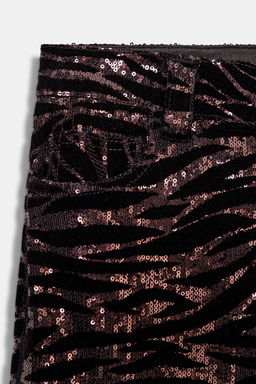 SEQUINNED VELVET TROUSERS - Zara фото 9