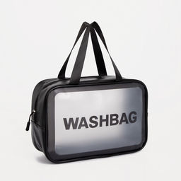 Косметичка-сумка на молнии для бассейна, большая, с ручками, с принтом Washbag, чёрная