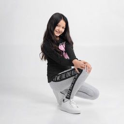 CRB wear/CWJG 70130-11-296 Брюки модель леггинсы для девочки, светло-серый меланж/Ex.Cherubino  фото 4