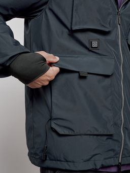 Куртка - жилетка трансформер с подогревом 2 в 1 мужская зимняя темно-синего цвета 6668TS - Mtforce фото 15