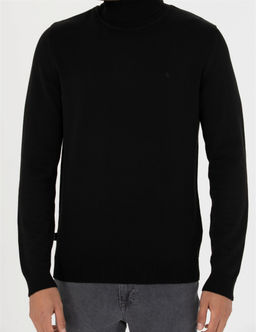 Siyah Slim Fit Bal_k__ Yaka Basic Triko Kazak - Pierre cardin фото 6