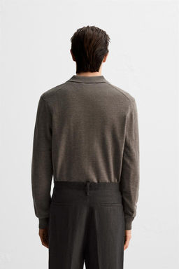 MERINO WOOL KNIT POLO SHIRT - Zara фото 19