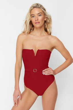 TRENDYOLMILLA Siyah Kemerli Straplez Regular Mayo TBESS21MA0134 фото 22