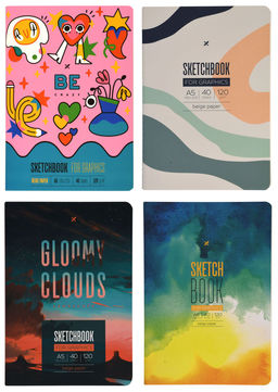 Скетчбук LOREX STITCH серия ARTIST ARDOUR А5евро, 40 листов 120 г/м2 бежевая бумага, мягка...