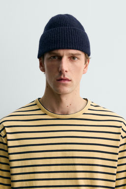 GORRO BEANIE 100% CASHMERE AARON LEVINE X ZARA / Marino