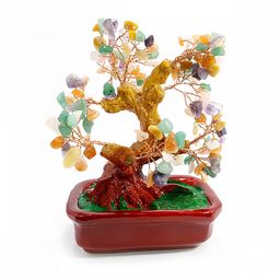 Дерево счастья MIX натуральные камни 19см-14см