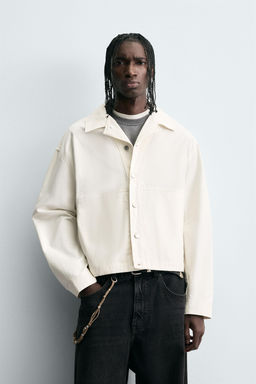 TEXTURED CROPPED FIT OVERSHIRT - Zara фото 2
