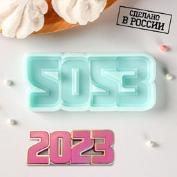 Силиконовая форма 2023, 10,5?4,3?0,9 см, бирюзовая