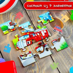Пазл Пожарная машина, 9 деталей - Лесная мастерская фото 13
