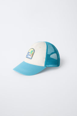 GORRA REJILLA ETIQUETA ENGOMADA / Azul / Blanco - Zara фото 2