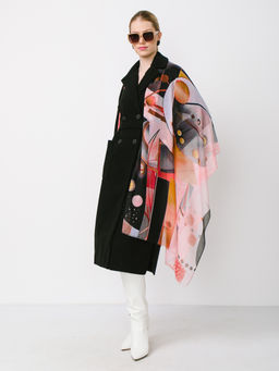 Большой мягкий очень нежный двусторонний палантин в стиле арт-деко - Tantino фото 2