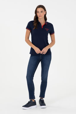 Женская темно-синяя футболка Неожиданная скидка в корзине - U.s. polo assn фото 4