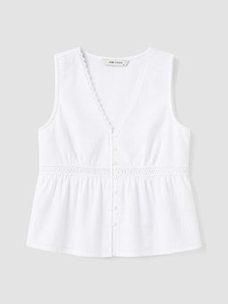 V Yaka Dantel Detayl? Peplum Bluz