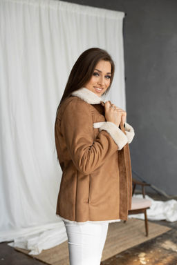 Дублёнка женская демисезонная 22565 (голубой) - Kankan фото 10