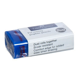 Цена за 24 шт. Ластик Faber-Castell синтетика Dust-Free 45х20х13, для графитных карандашей, синий