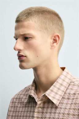TEXTURED CHECK SHIRT - Zara фото 6