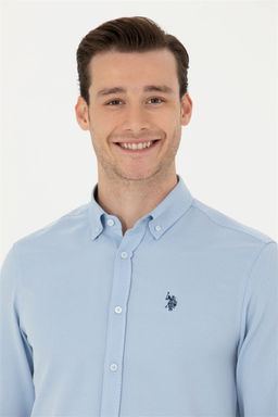 Мужская синяя рубашка с длинным рукавом - U.s. polo assn фото 9