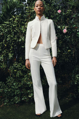 BLAZER ENTALLADA COMBINADA ZW COLLECTION / Crudo - Zara фото 5