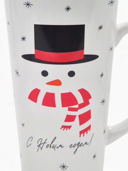 Кружка чайная новогодняя С новым годом! Снеговик, 450 мл
