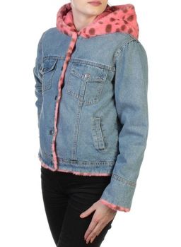 000 BLUE/CRIMSON Куртка джинсовая с плюшем Misifeer - Fashion фото 3