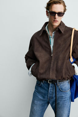 CAZADORA REGULAR FIT PIEL ANTE AARON LEVINE X ZARA / Marr?n  фото 5