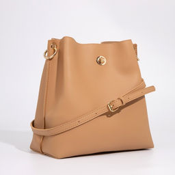 Сумка женская на застёжке, бежевая