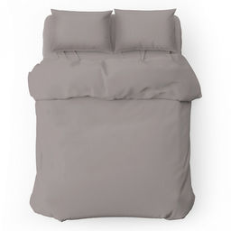 Пододеяльник Евро Макси на кнопках Серая гавань 240х215см, перкаль 115г/м2, хлопок 100%, упаковка классическая ПВХ 28х41см, Домашняя мода (Россия)
