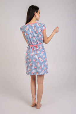 Халат женский, цвет розовый серый