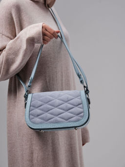 Сумка замшевая на плечо Deboro 30791 голубая вода