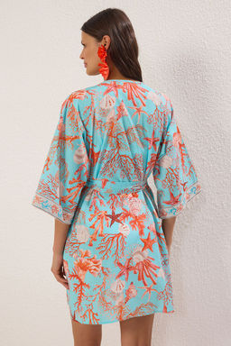 Su Alt? Desenli Dokuma Seritli Plaj Mini Kusakl? Kimono&Kaftan TBESS25KM00026 - Trendyolmilla фото 4