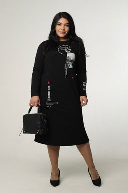 Платье женское П-173 (футер 2х нитка пенье г/к) Чёрная - Elenatex фото 7