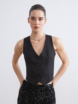 S?rt Detayl? Kad?n Klasik Yelek