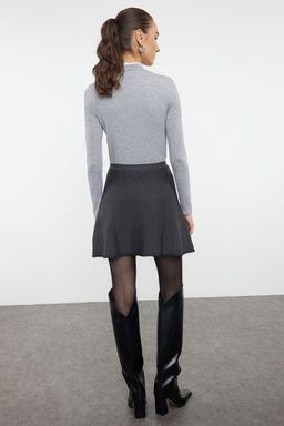 Antrasit Mini Pamuk Kar?s?ml? Triko Etek TWOAW24ET00067