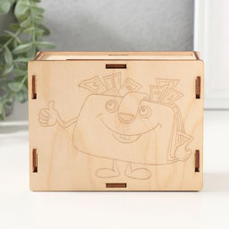 Деревянная копилка для денег «Кошелёк», заготовка, для купюр, монет, 13×10×5 см, набор 6 деталей