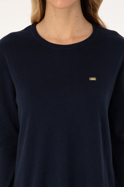 Kad_n Lacivert Bisiklet Yaka Basic Kazak - U.s. polo assn фото 6