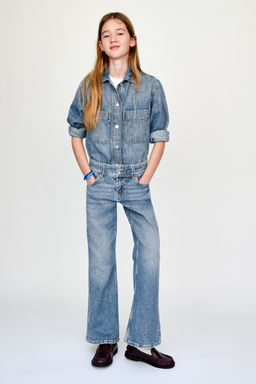 JEANS FLARE DOBLE BOT?N / Azul - Zara фото 5