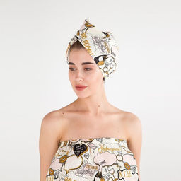 Набор для сауны Этель Девичник парео 80*144 см + чалма, вафля 200г/м2, 100% хл  фото 9