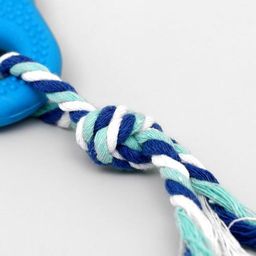 Игрушка жевательная с канатом для собак Ладошка, 10 см, голубая - Пижон фото 4