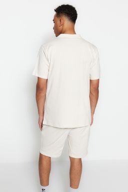 TRENDYOL MAN Lacivert Unisex Regular Fit Apas Yaka Sortlu Pijama Tak?m? TMNSS23PT00007 - Trendyolmilla фото 6