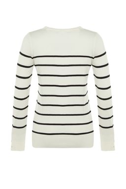Ekru Premium Iplik / Ozel Iplik Cizgili Triko Kazak TWOAW23KZ01693 - Trendyolmilla фото 6