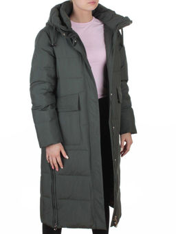 8359 DK. GREEN Пальто зимнее женское (200 гр. холлофайбер)