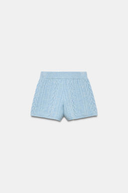 80% WOOL CABLE KNIT SHORTS SKI COLLECTION - Zara фото 7
