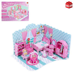 Конструктор 3D из пенокартона Комната принцессы, 54 детали