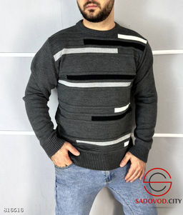 Тёплый свитер мужской с полосками - Bruno фото 4