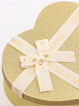 Набор подарочных коробок сердце 3 в 1, золото с бантом Любовь вечна, 31?27?13.3; 28?25?11.7; 26?23?10.3 см