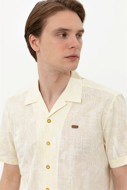 U. S. Polo Assn Мужская светло-желтая рубашка с коротким рукавом - U.s. polo assn фото 8