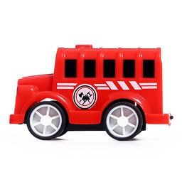 Набор машин «Пожарная», 4 машинки и вертолёт, инерция