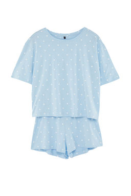 Trendyolmilla Beyaz %100 Pamuklu Puantiyeli ve Kalpli Sortlu Orme Pijama Tak?m? THMSS21PT1485 фото 63